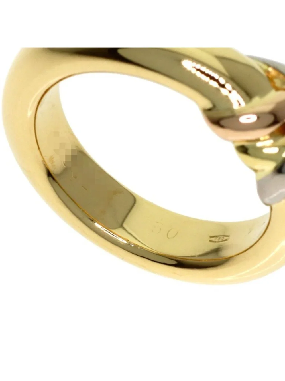 Cartier Trinity Red 50 Ring 18k Yellow Gold 18k Pink White